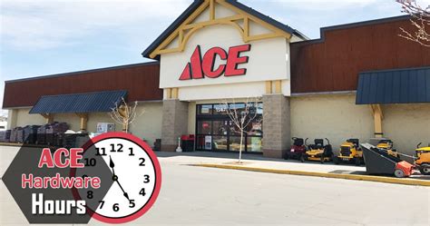 Ace hardware opening times - Ace Hardware - Indian Head - phone number, website, address & opening hours - SK - Hardware Stores. Find everything you need to know about Ace Hardware on Yellowpages.ca. Please enter what you're searching for. ... Estimated travel time >> Useful Information. Opening Hours *Holiday hours. Monday: 9:00 am - 5:00 pm: Tuesday: